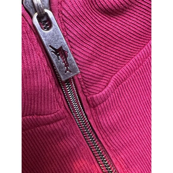Tommy Bahama  Cotton Maroon 1/4 zip Pullover Ribbed Fabric Contrast Stitching XL - Picture 6 of 14